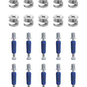 Cam Locks for Furniture 20 PCs Eccentric Wheels, 15 x 13mm Furniture Cam Lock Fasteners Compitable with IKEA Hardware Parts, Repair Spare Parts Nut & Bolt Assortment Sets (15x13CamSet)