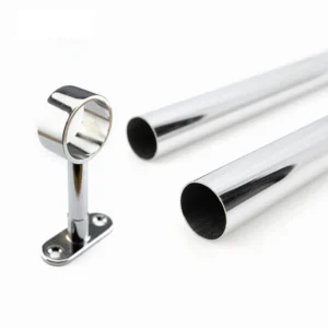 Chrome Closet Rod & Center Support Bracket - Heavy-Duty Wardrobe Anti-Sag Solution