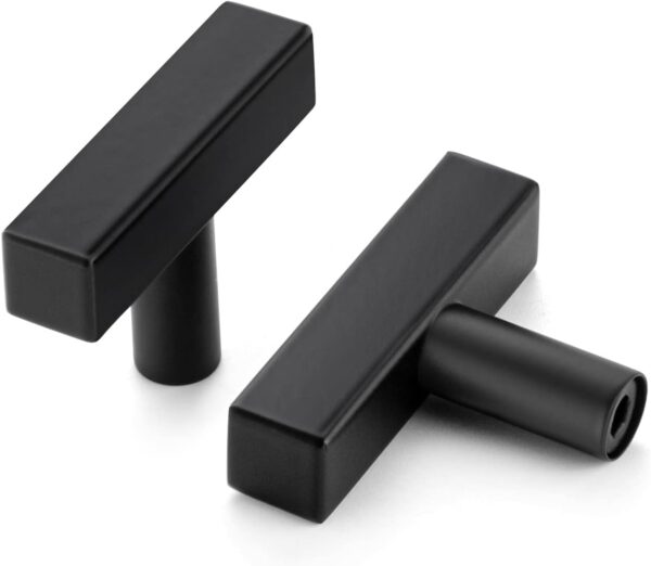 Black  matte Rectangular Cabinet Knobs (Set of 2)