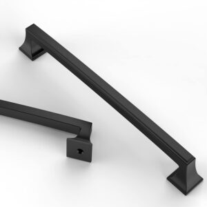 Black Rectangular Drawer Pulls with Screw-On Base for Furniture Hardware