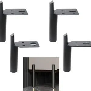 black straight 4 inche caster furniture leg