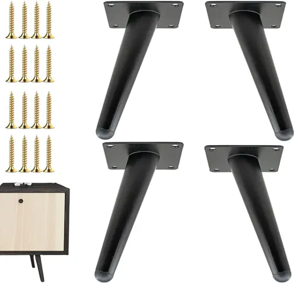 6 inches black matte furniture leg