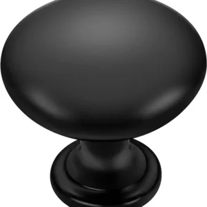 Black Matte Round Knob Handle for Cabinets and Furniture