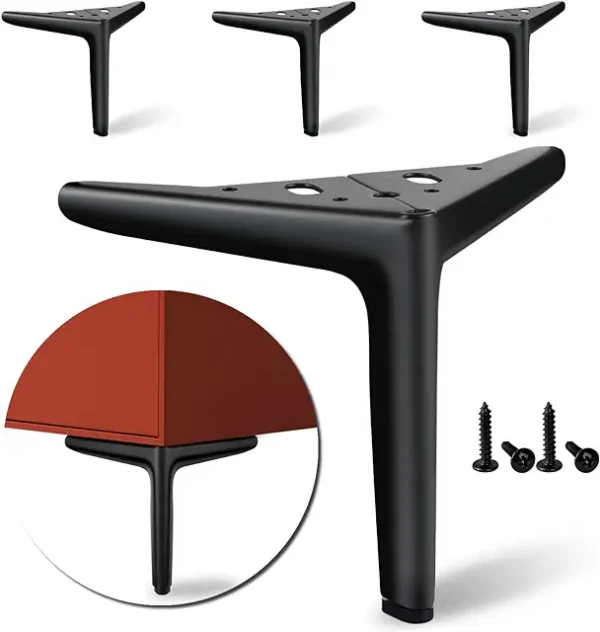 furniture leg 5 inches black matte
