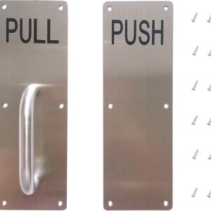 pull and push handle and sign