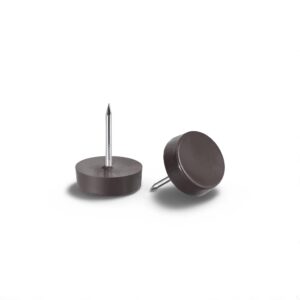 brown Plastic Furniture Glides with Nails for Floor Protection"