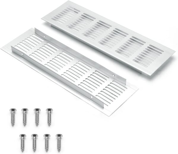 Adjustable White Vent Grilles with Screws for furniture,Bathroom and Kitchen Ventilation"