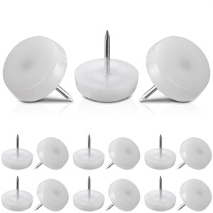 "White Plastic Furniture Glides with Nails for Floor Protection