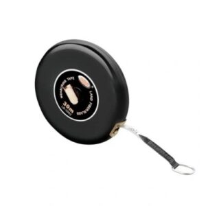 "Black Retractable Tape Measure with Keychain Loop for Precise Measurements