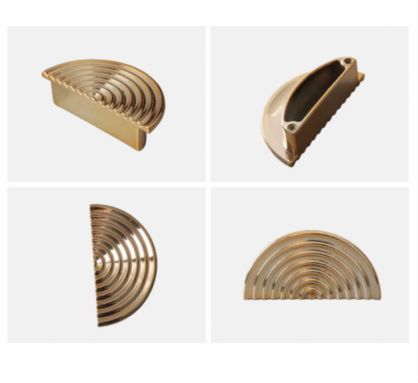Curved Brass Cabinet Handles - Elegant & Durable Hardware for Modern Furniture Design"