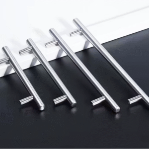 Stainless Steel T-Bar Cabinet Handles (128mm), Modern Kitchen Drawer Pulls, Hollow Bar Handles for Wardrobes and Furniture