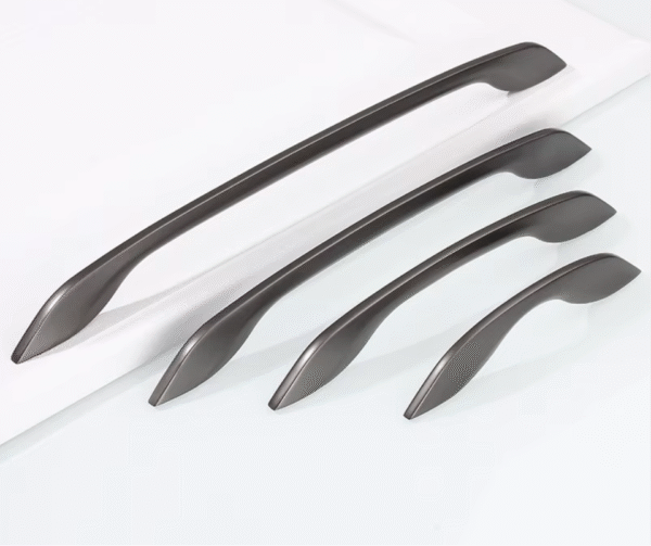 Modern Matte Black Cabinet Handles (128mm), Sleek Arch Drawer Pulls for Kitchen Cupboards, Wardrobes, and Furniture