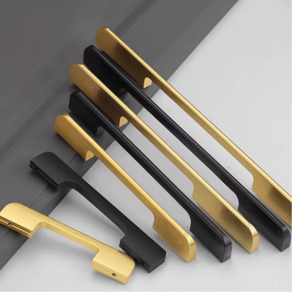 Modern Metal Drawer Pulls - Sleek & Durable Cabinet handle in Gold & Black Finishes size 6 inches