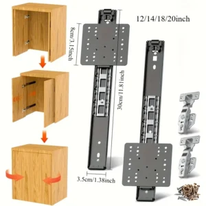 reccessed-door-hardware Heavy-Duty Drawer Slide Kit - Precise & Durable Hardware for Cabinets & Drawers